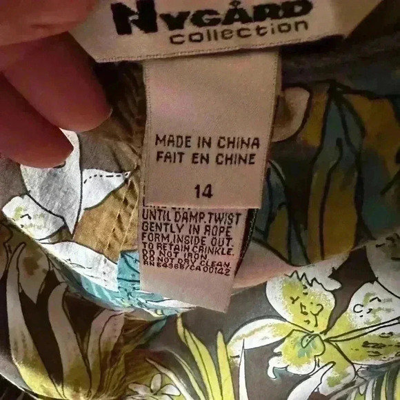 Nygard‎ size 14 teal ,greens tropical/floral gauzy cotton skirt. side zip. - Picture 8 of 9